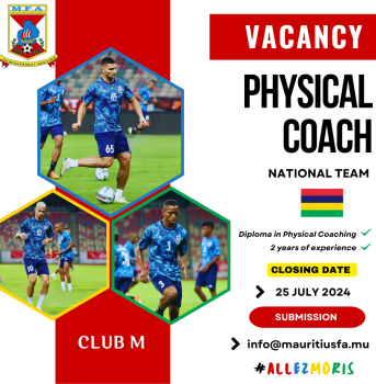 VACANCY FOR A PART-TIME PHYSICAL COACH (NATIONAL TEAM)